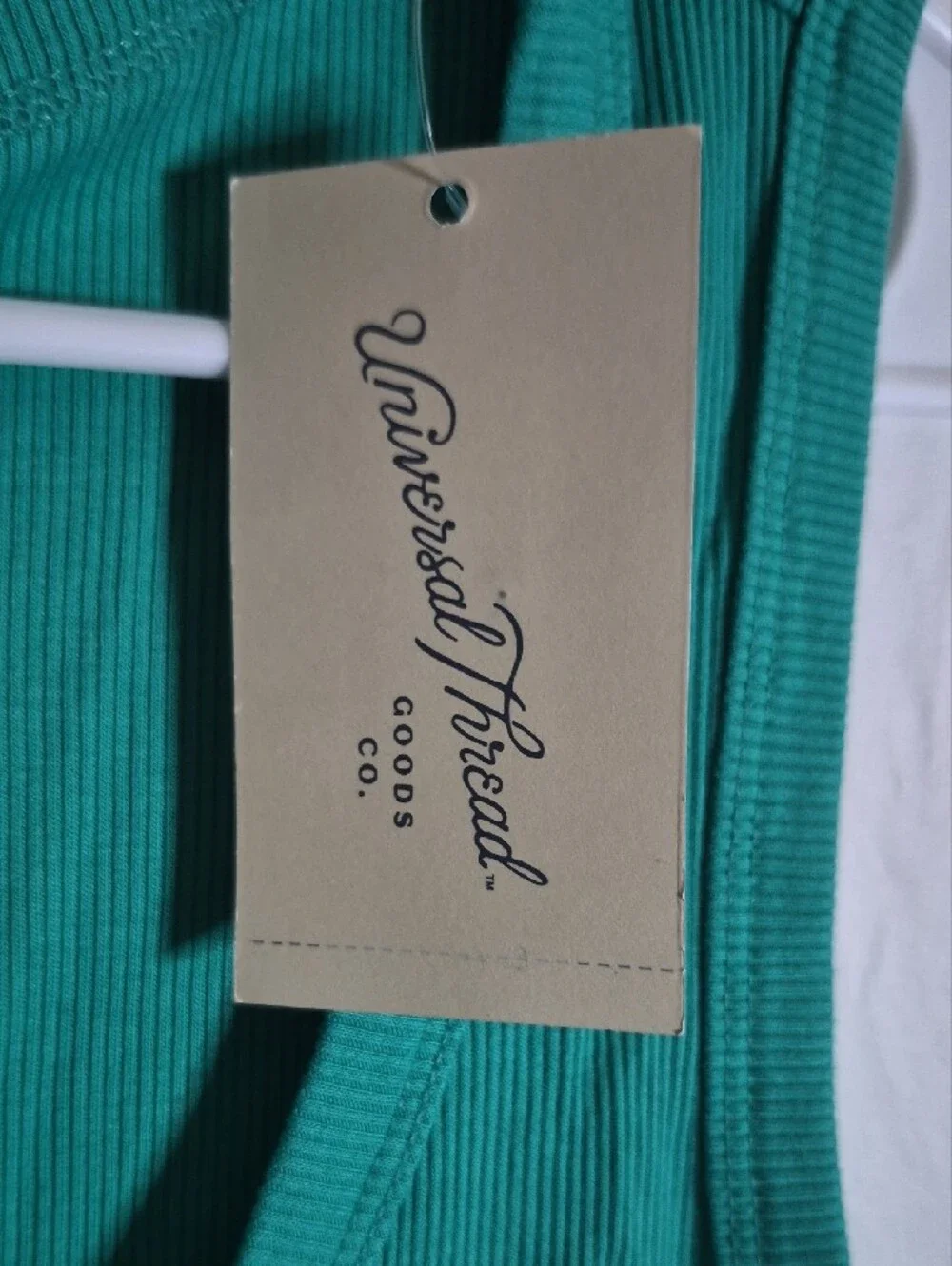 Universal Thread Teal Ribbed Scoop Neck Tank